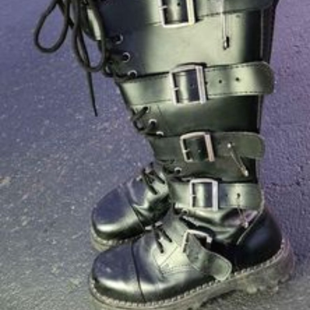 Demonia brand name steel toe boots